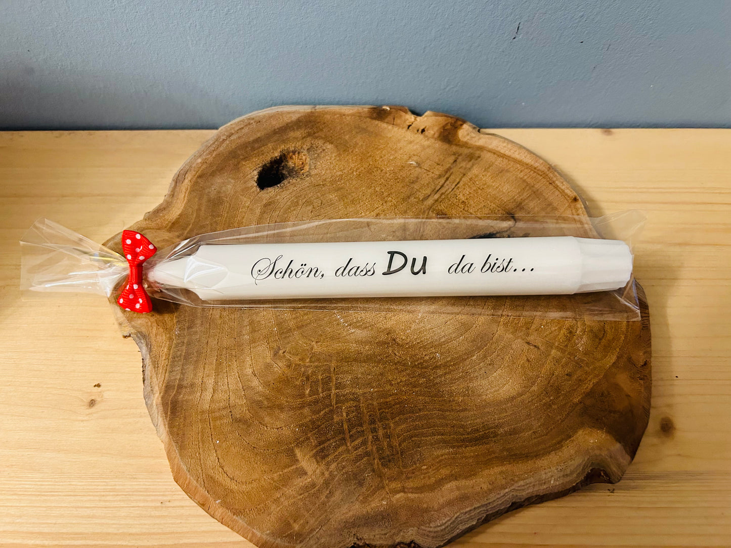 Stabkerze mit Wunschtext